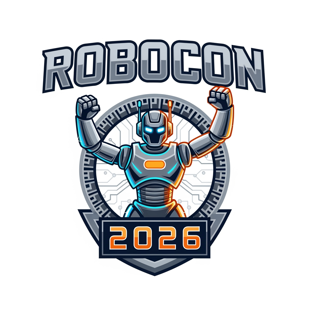 AI Design for i need to crete an logo for an interschool competition .topic is robocon 2026