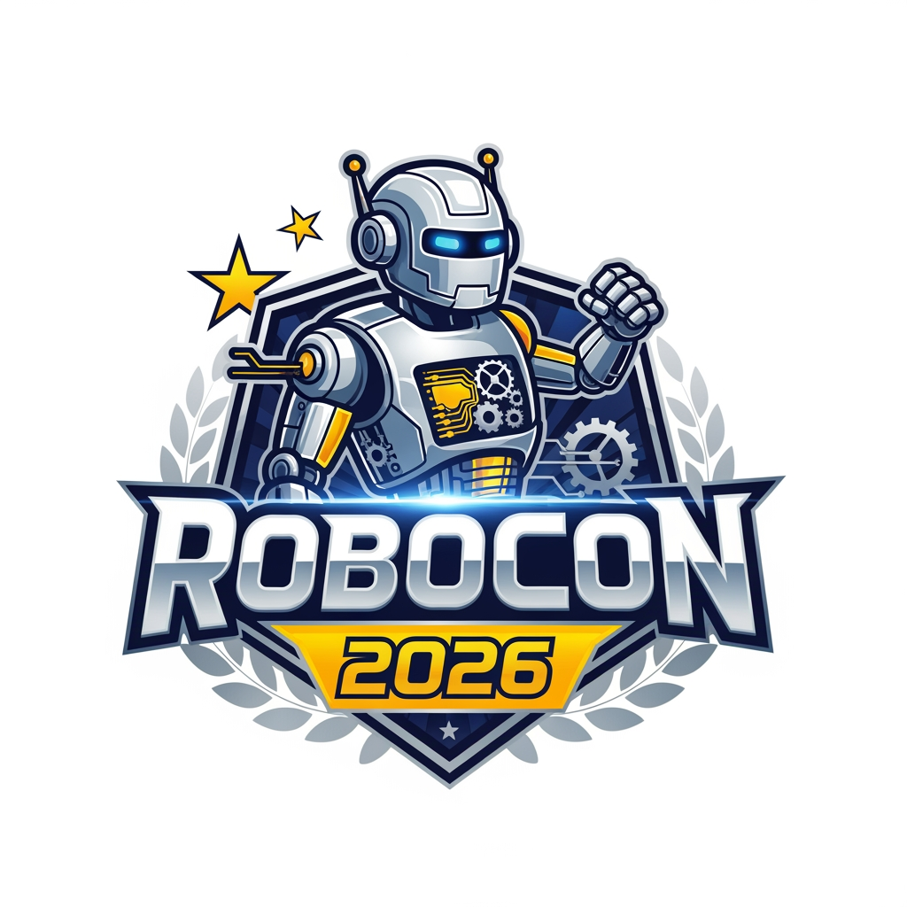 AI Design for i need to crete an logo for an interschool competition .topic is robocon 2026