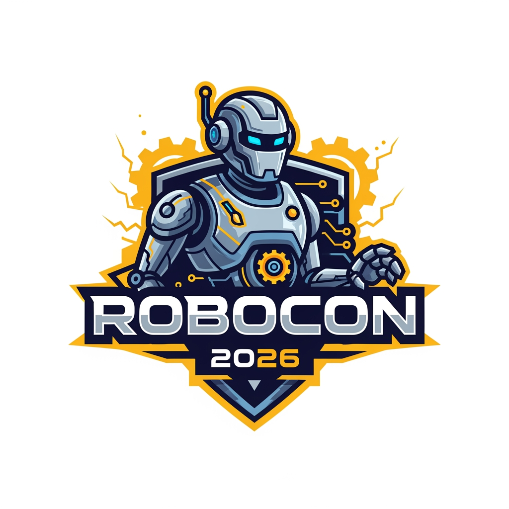 AI Design for i need to crete an logo for an interschool competition .topic is robocon 2026