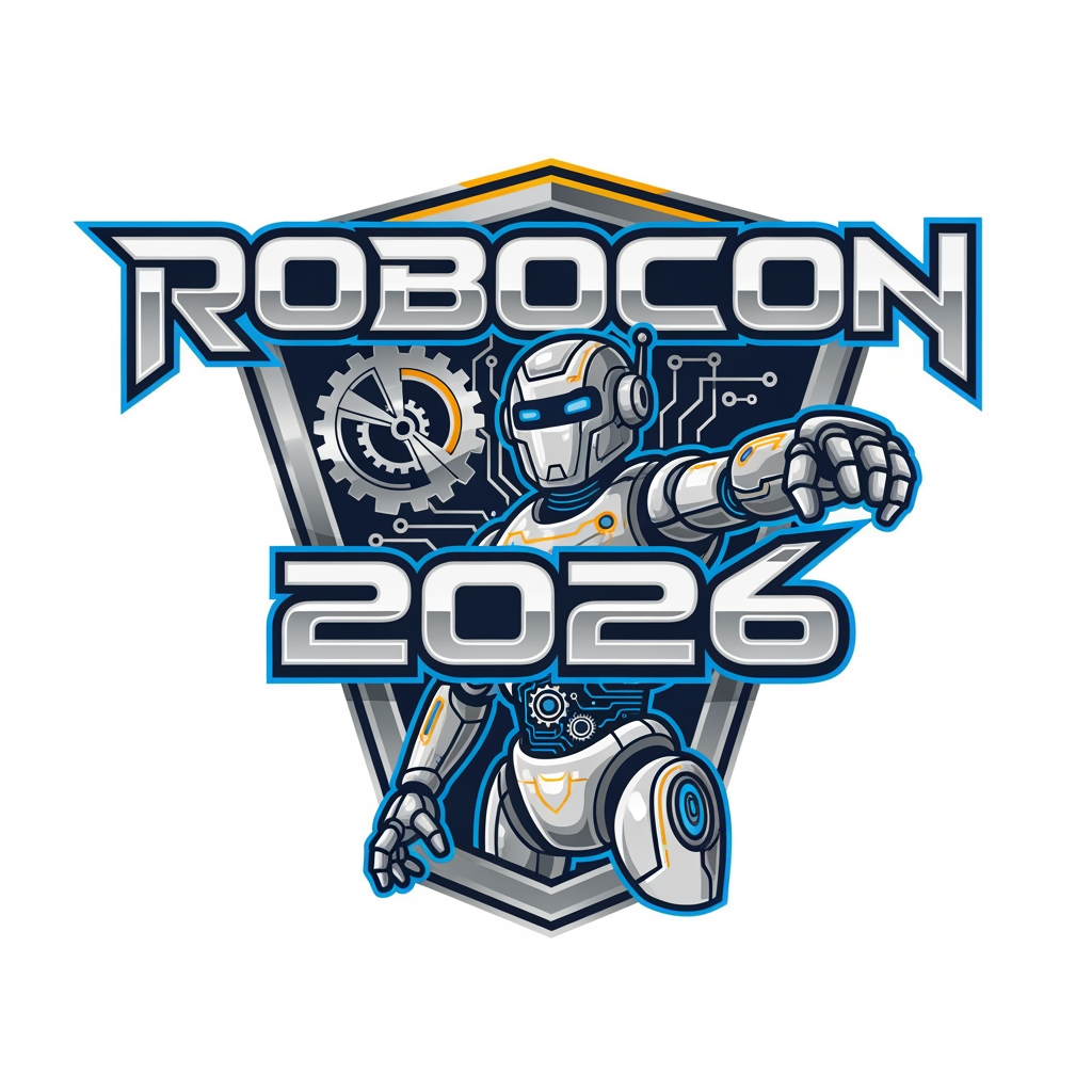 AI Design for i need to crete an logo for an interschool competition .topic is robocon 2026