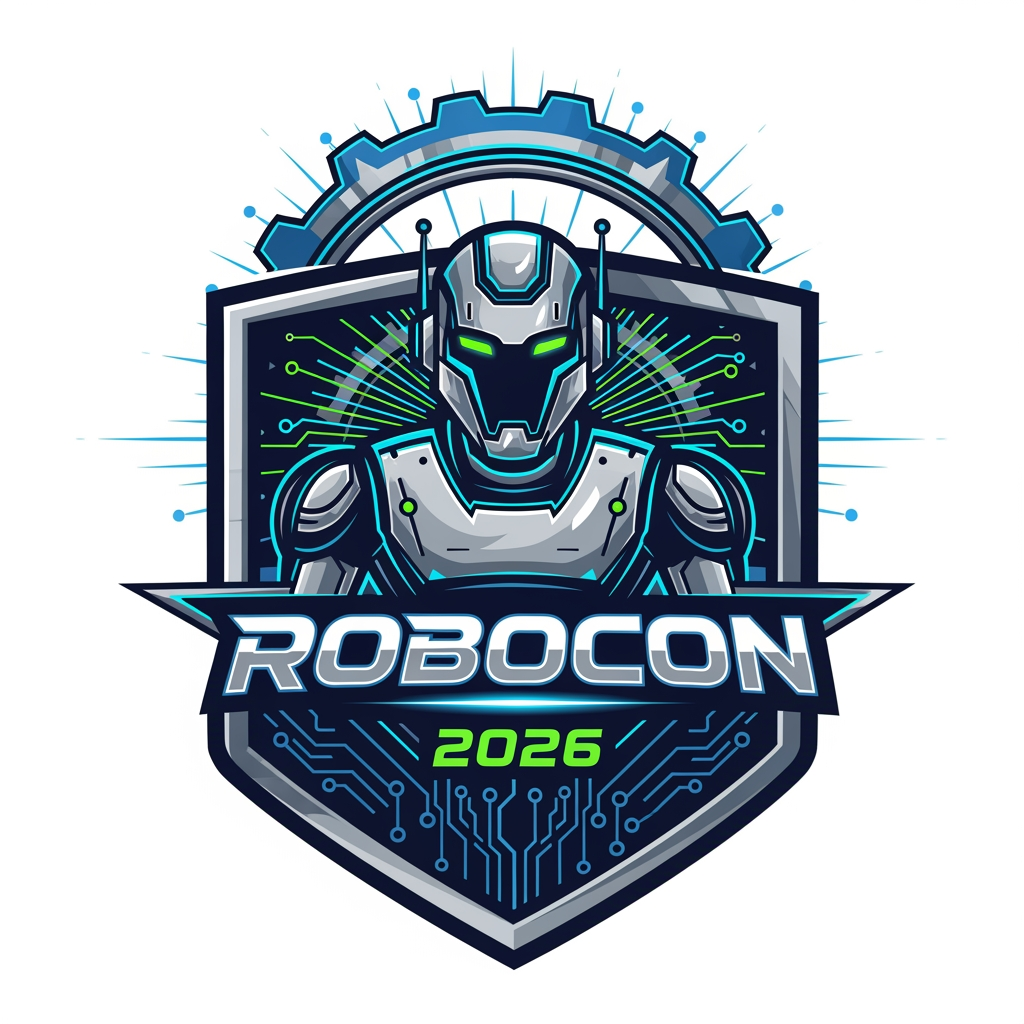 AI Design for i need to crete an logo for an interschool competition .topic is robocon 2026
