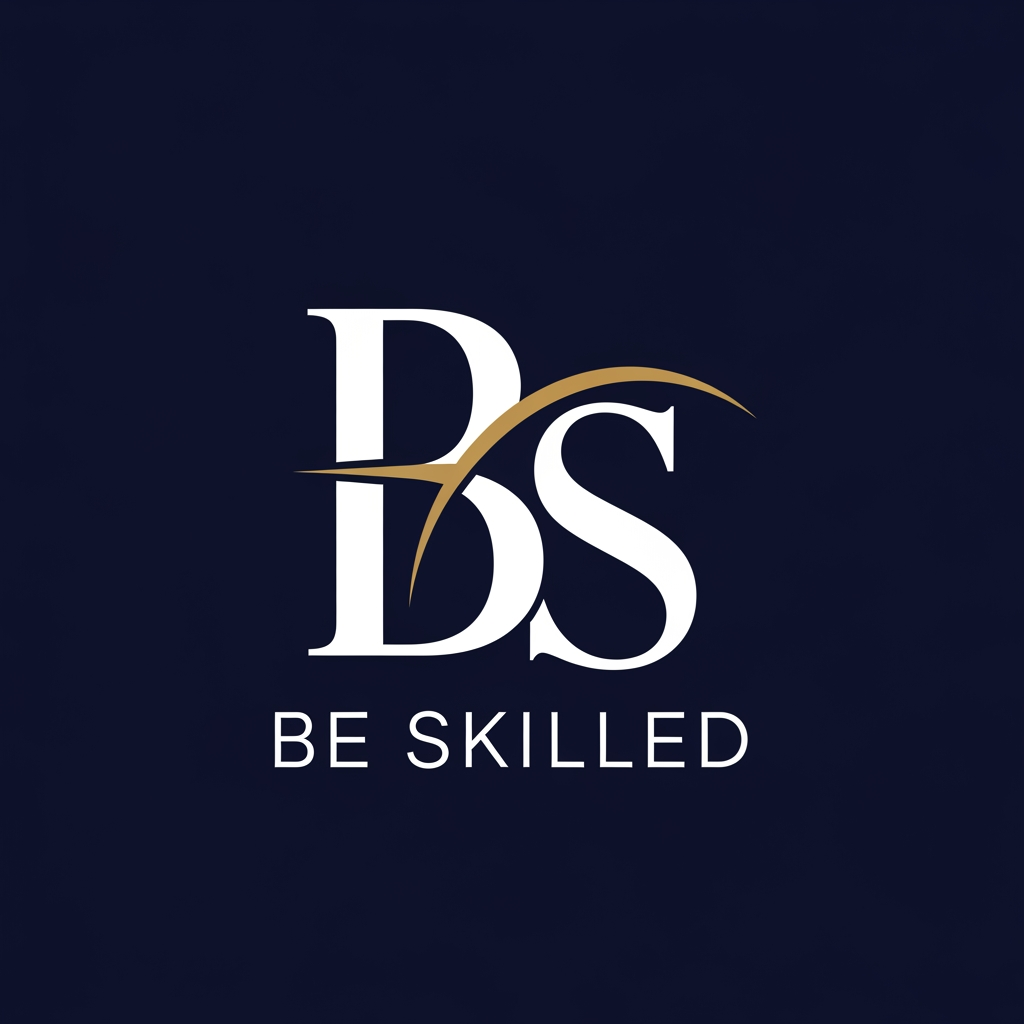 AI Design for Design a luxury corporate brand identity for "BE SKILLED", a leadership development, communication training, and executive learning company. The logo should feel as premium as Harvard Business Review, McKinsey, TED, and Forbes. Avoid all educational clichés, speech bubbles, books, graduation caps, growth arrows, and people icons. Focus on sophisticated typography, executive presence, timeless elegance, trust, authority, and transformation. Use a minimalist wordmark or subtle monogram with hidden meaning. The logo should look equally impressive on a keynote stage, a CEO training deck, a LinkedIn banner, and a corporate proposal. Use charcoal black and ivory or midnight blue and platinum. The overall impression should be premium, intelligent, powerful, and globally credible.

Use the uploaded logo as inspiration, but redesign it into a premium corporate brand identity.



Brand Name: Be Skilled



Keep:

* The BS monogram concept

* Premium navy blue brand color



Improve:



* Modernize the typography

* Make the logo suitable for corporate learning, leadership development, communication training, and professional coaching

* Increase readability at small sizes

* Create a stronger visual balance between B and S

* Make the logo feel global, premium, and trustworthy



Design Style:



* Minimalist

* Luxury corporate

* Clean geometric forms

* High-end consulting firm aesthetics

* Timeless and scalable



Visual Concepts:



* Communication

* Leadership

* Growth

* Learning

* Human development

* Transformation



Typography:



* Modern sans-serif

* Premium corporate feel

* Similar quality to Deloitte, LinkedIn Learning, TED, McKinsey, Harvard Business Review



Color Palette:



* Deep Navy Blue (#071B4A)

* Gold Accent (#D4A017)

* White



Deliver:



1. Premium monogram logo

2. Full logo with company name

3. Watermark version

4. LinkedIn profile version

5. Website header version

6. Black and white version



Avoid:



* Script fonts

* Graduation caps

* Generic handshake icons

* Cartoon elements

* Stock training symbols

I am into category of Ed tech soft skill make it accordingly strong catchy logo design

The final logo should instantly communicate: Leadership. Communication. Growth.- dont need to mention these 3 words in the logo, it should be evident with the logo itself