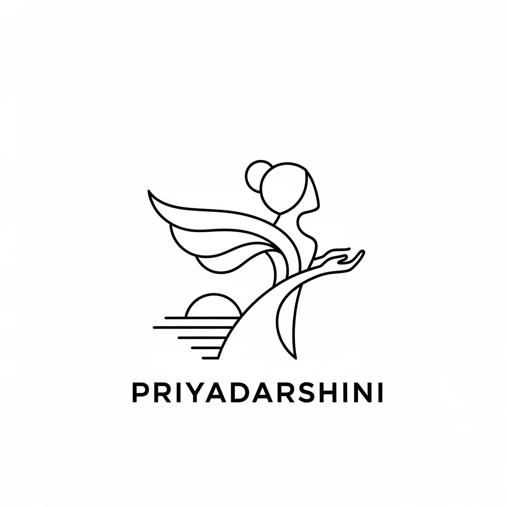 AI Design for Design an award winning minimalist logo for **പ്രിയദർശിനി (Priyadarshini)**, a Kerala women empowerment and public mobility initiative. The logo should be deeply rooted in the meaning of the word *Priyadarshini* — The word Priyadarshini (പ്രിയദർശിനി) comes from Sanskrit:

Priya (प्रिया) = beloved, dear, cherished
Darshini (दर्शिनी) = one who is seen, one who beholds, one with a pleasing presence

Combined meanings include:

"Beloved and admired"
"Pleasant to behold"
"One who looks upon others with kindness"
"A gracious and inspiring presence"
"Dear to all who see her" 

Create a sophisticated geometric symbol where the silhouette of a woman is seamlessly integrated through negative space. The woman should appear confident, welcoming, and moving forward, symbolizing freedom, dignity, opportunity, accessibility, and progress. The form should subtly evoke a gentle gaze, open arms, a rising path, and a brighter future without using literal transportation elements. 

The logo icon should cleverly combine:

• A graceful feminine form
• A forward moving curve representing life's journey
• An uplifting wing or flowing fabric symbolizing freedom
• A subtle sunrise or horizon representing new opportunities
• Hidden Malayalam character "പ്ര" integrated through negative space

Color palette inspired by Kerala KSRTC ordinary buses:

• KSRTC Sky Blue #3E8ED0
• Clean White #FFFFFF
• Deep Navy Accent #1F3B5C

The blue should represent trust, public service, mobility, safety, and reliability. White should symbolize inclusivity, transparency, dignity, and hope.

Design style:

• Scandinavian minimalism
• Flat vector design
• Strong geometric construction
• Clean monoline curves
• Timeless public service branding
• Memorable at small sizes
• Perfect balance of emotion and authority
• Premium government initiative aesthetic

Avoid:

• Bus icons
• Wheels
• Roads
• Maps
• Generic female clipart
• Complex illustrations
• Gradients
• Shadows
• 3D effects

Typography:

• Modern sans serif with excellent readability
• Malayalam wordmark only: "പ്രിയദർശിനി"
• Elegant spacing and clean alignment

Presentation:

• Main logo on white background
• Horizontal and stacked versions
• Monochrome version
• Brand identity showcase
• Vector precision
• International design award quality
• Similar sophistication to Olympic branding, Airbnb symbol design, and modern public infrastructure identities

Aspect ratio 1:1, ultra high resolution, professional logo presentation board.