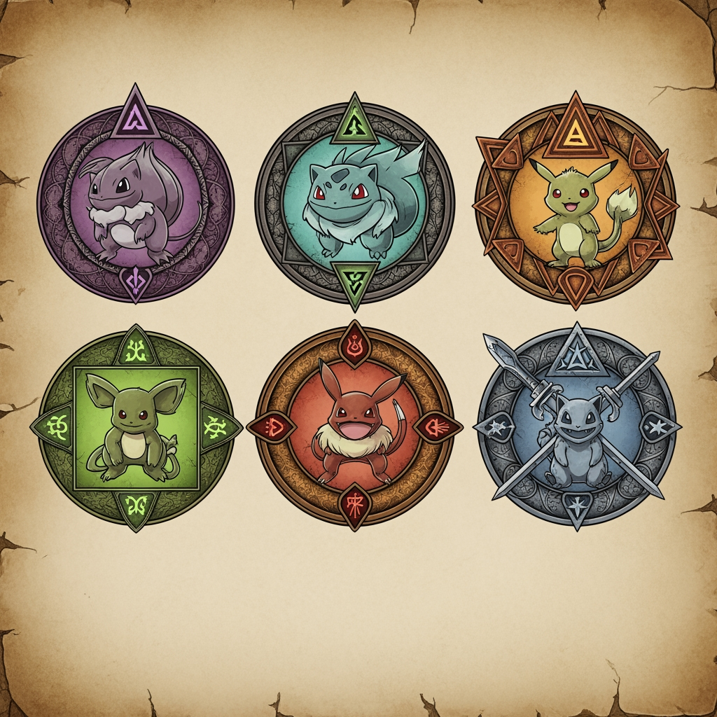 AI Design for generate pokemon dnd mashup symbols