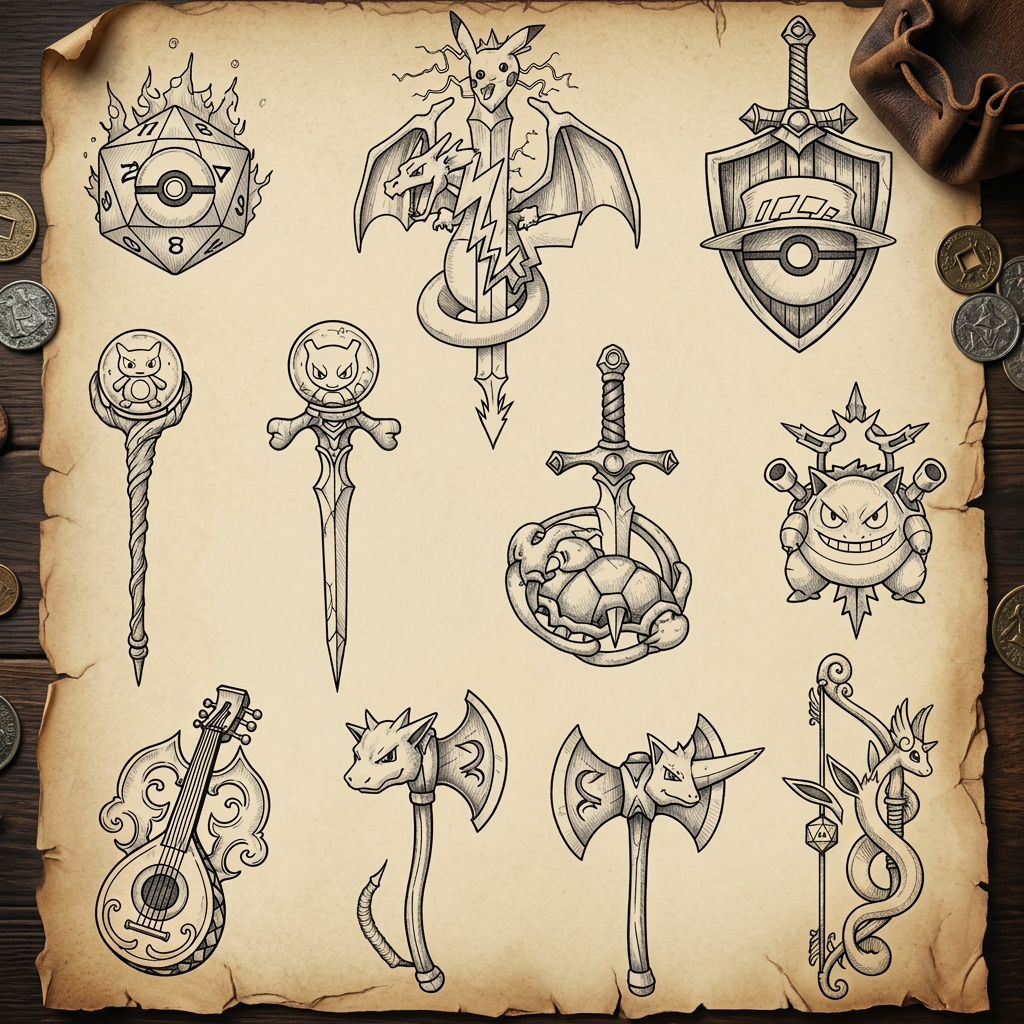 AI Design for generate pokemon dnd mashup symbols