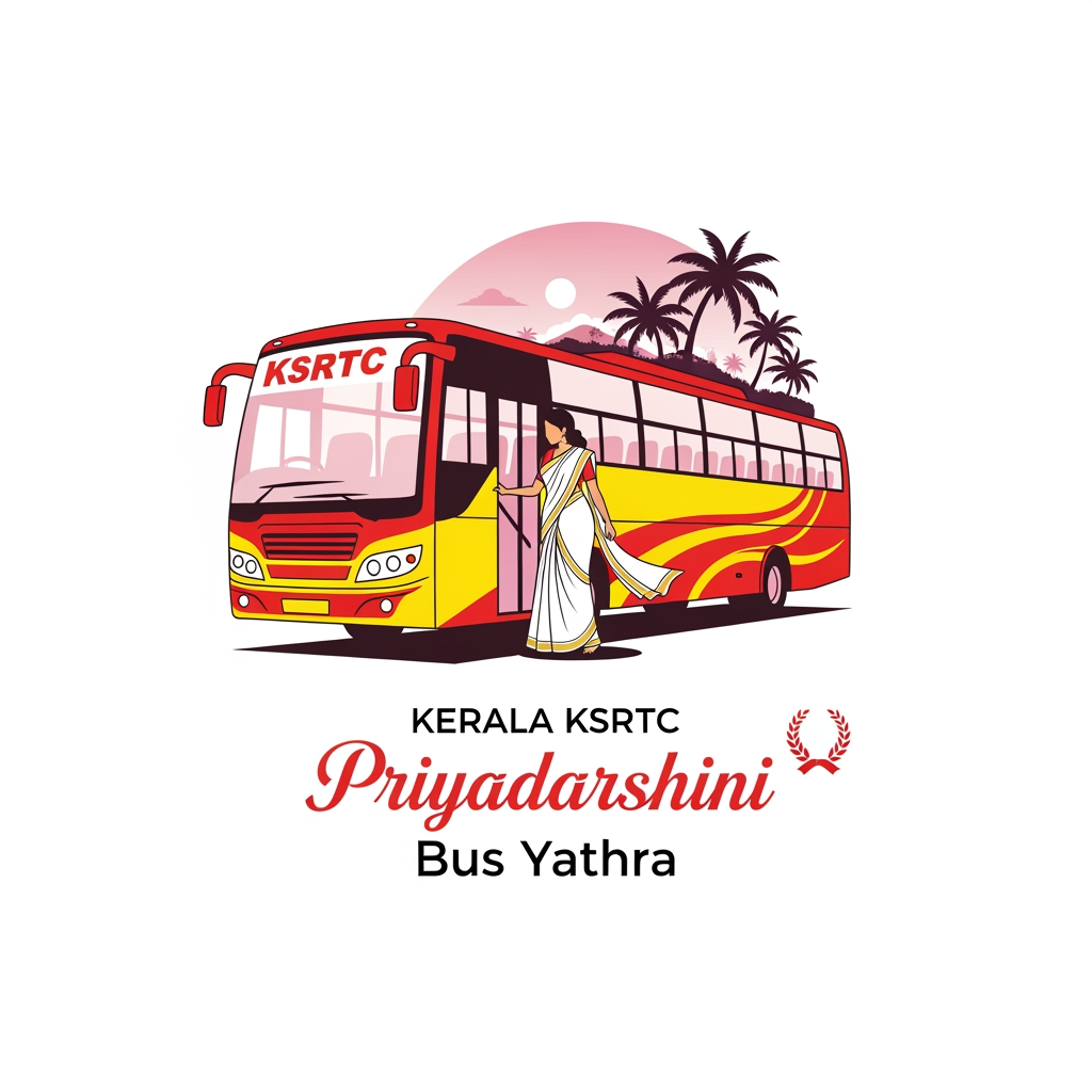 AI Design for "kerala ksrtc priyadarshini bus yathra" kku oru logo nirmmikkuka. ithu sthrikalkk free bus yathra enn udeshathil nadappakkunna oru parupadiyannu.