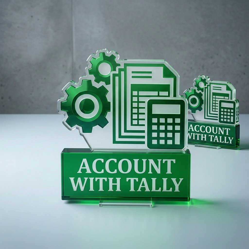 AI Design for yeasa kro is imge account with tally rha ka logo bno kebal yesa hi bas lag bndo front and center and big