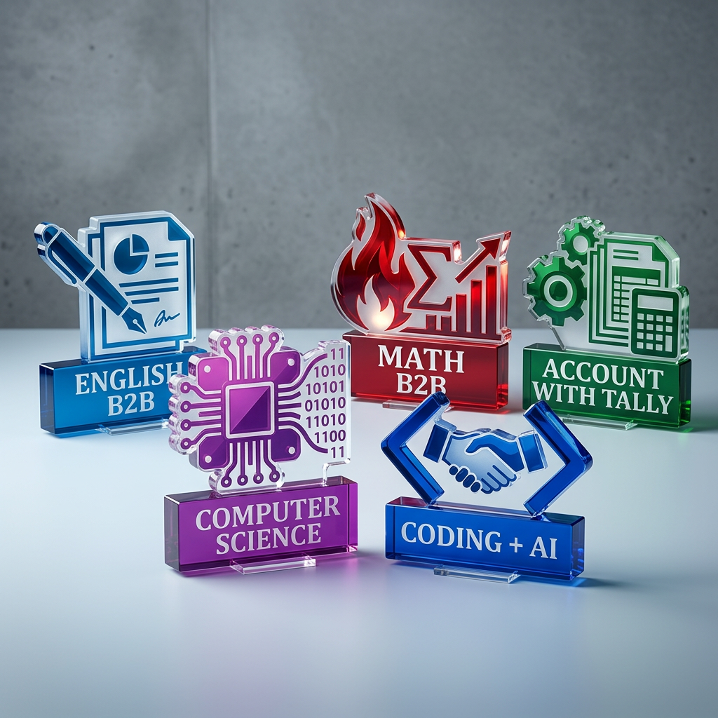 AI Design for is picture me jo 5 skill ke logo dikh rhe he unhe glass effect dekar un sab kko alg kre unke 5 alg alg logo bna do glass and sa,me colour me