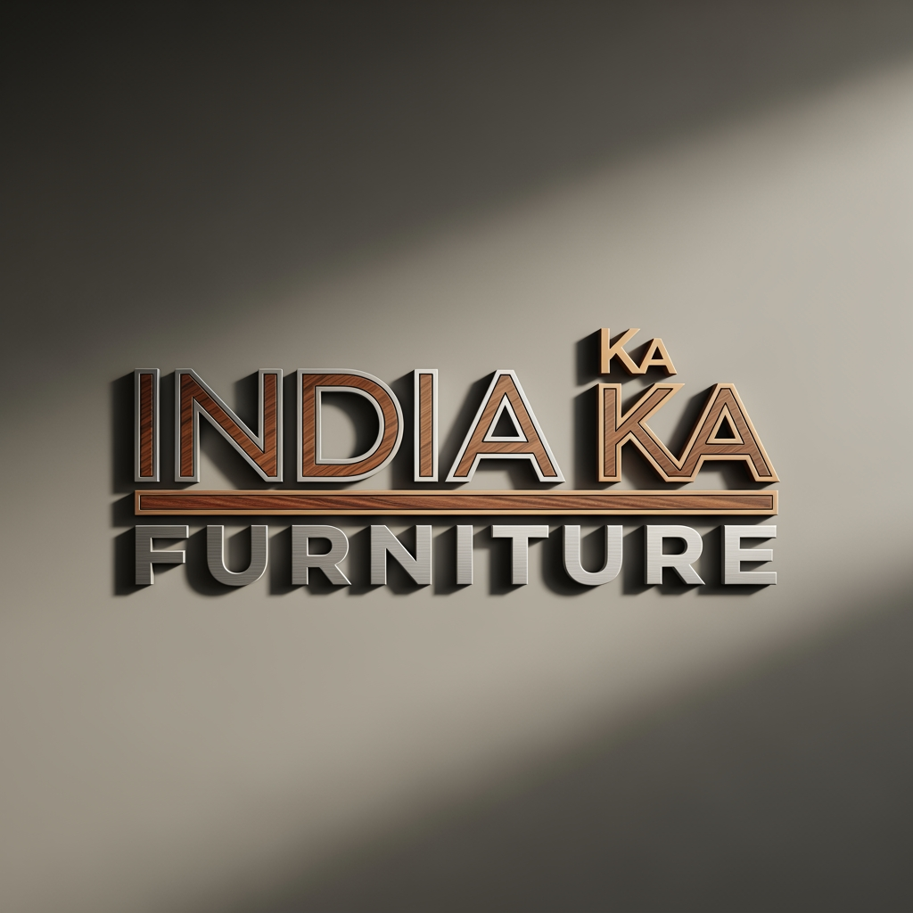 AI Design for modern elegant and furniture material matched logo Named India Ka Furniture