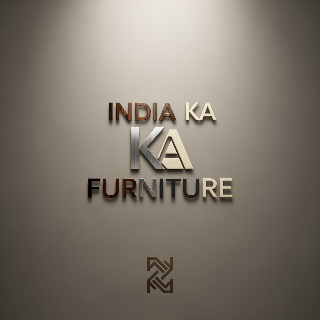 AI Design for modern elegant and furniture material matched logo Named India Ka Furniture
