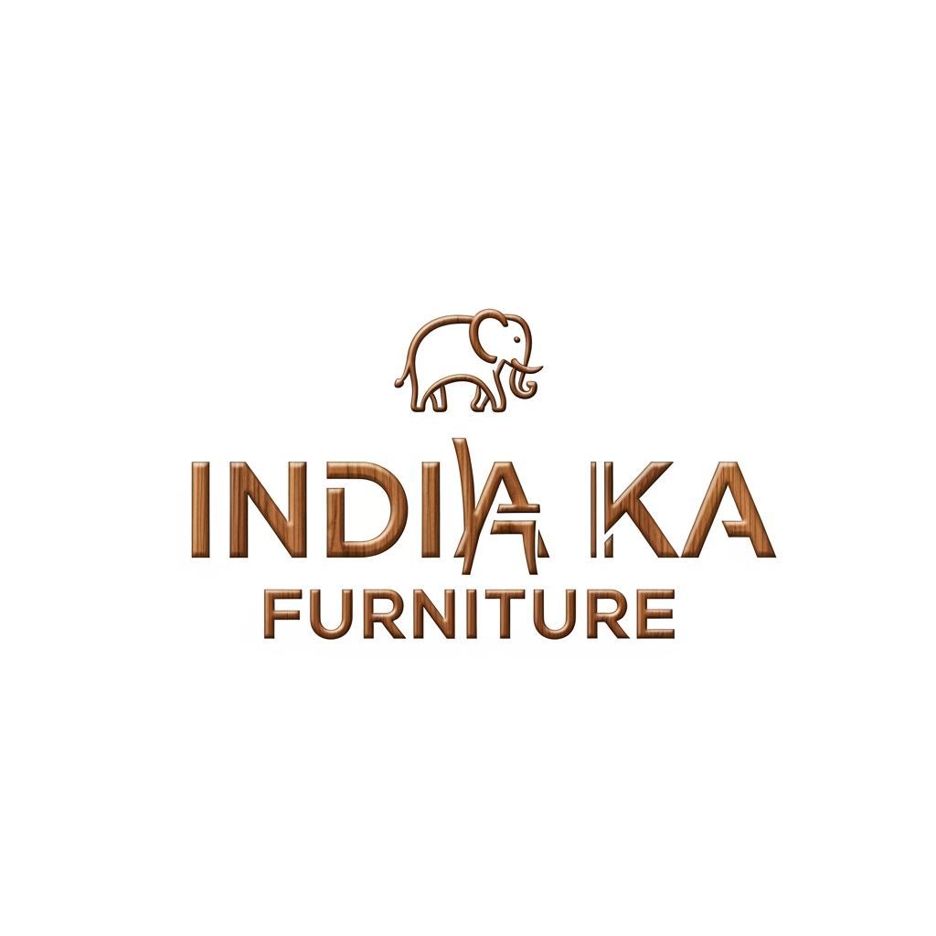 AI Design for modern elegant and furniture material matched logo Named India Ka Furniture