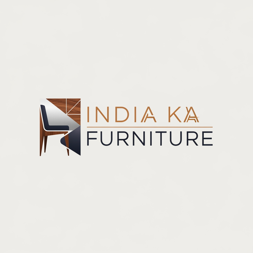 AI Design for modern elegant and furniture material matched logo Named India Ka Furniture