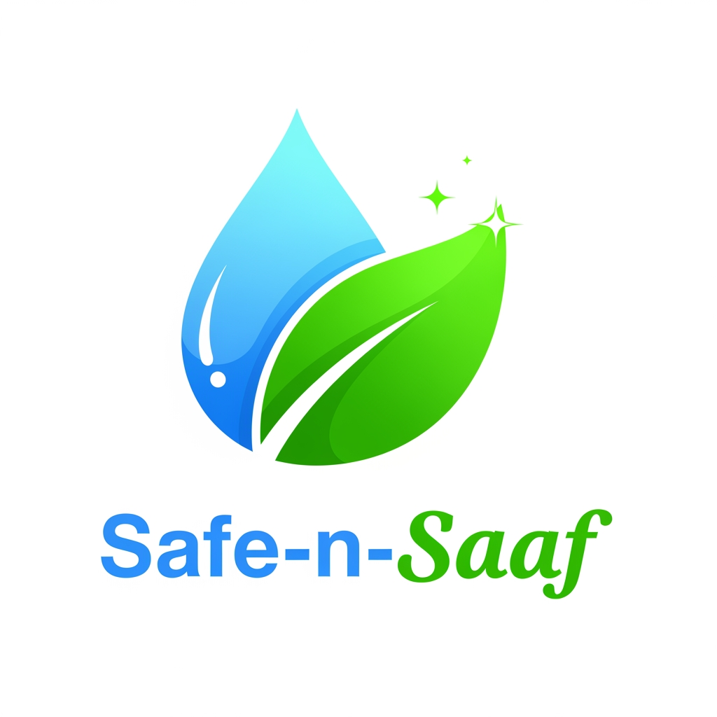 AI Design for bro generate a logo for a home cleaning products company name: Safe-n-saaf Its for home cleaning products so keep that in mind