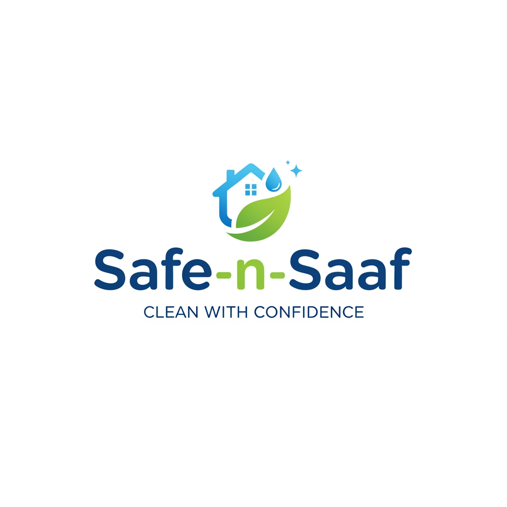 AI Design for bro generate a logo for a home cleaning products company name: Safe-n-saaf Its for home cleaning products so keep that in mind