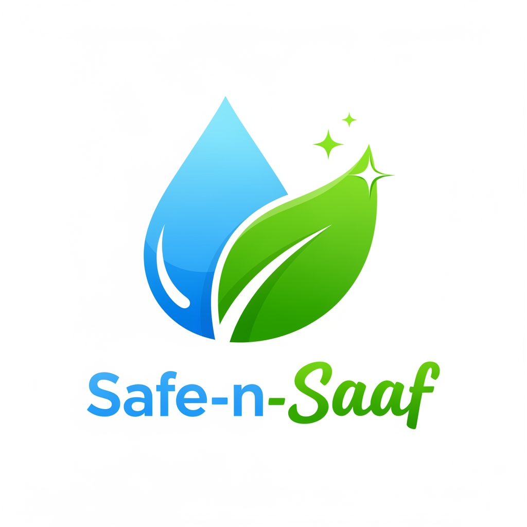 AI Design for bro generate a logo for a home cleaning products company name: Safe-n-saaf Its for home cleaning products so keep that in mind