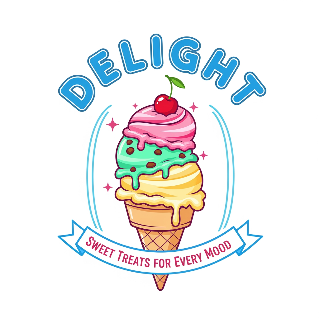 AI Design for create an logo for icream store delight is its name