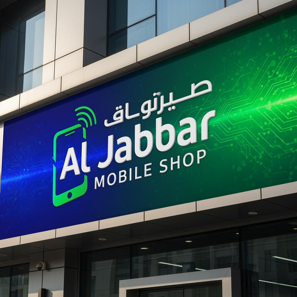 AI Design for aljabbar mobile shop k payer sa log ben kr dao