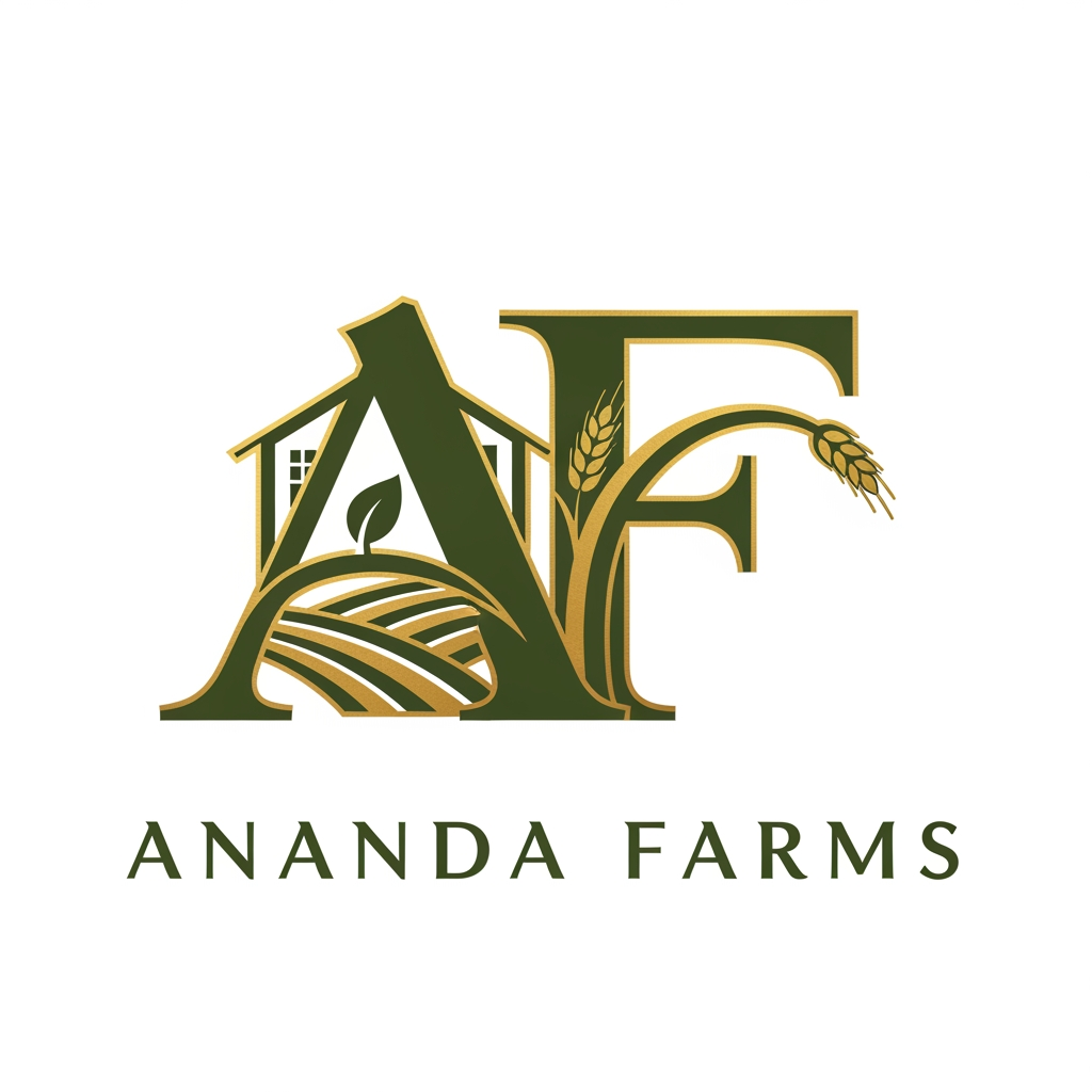 AI Design for premium farmhouses and exclusive farmland plots. The brand represents luxury, peace, nature, and long-term value.   Lettermark Design (AF) – A premium monogram using the initials AF (Ananda Farms). The logo should reflect: • Luxury farmhouse living • Natural farmland landscapes • Growth, prosperity, and peace • Premium investment value i want it to look more luxury color used are #69735b and #e3b255