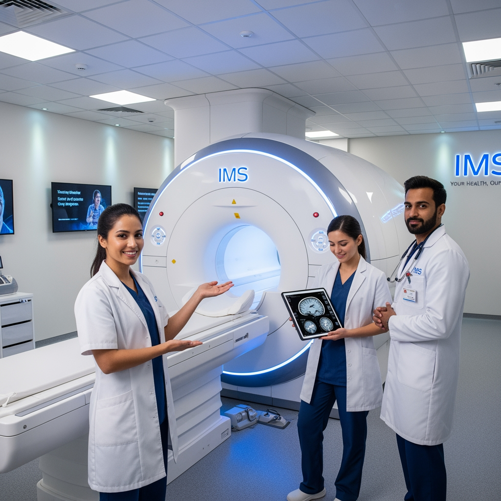 AI Design for Ja imam privatni dom zdravlja pod nazivom IMS i trebam da napravim sliku za skener koji trebamo da promovisemo