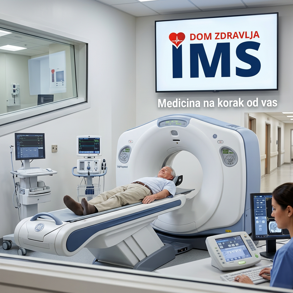 AI Design for Ja imam privatni dom zdravlja pod nazivom IMS i trebam da napravim sliku za skener koji trebamo da reklamiramo i nas moto je medicina na korak od vas i poslacu ti i logo s kojim da radis