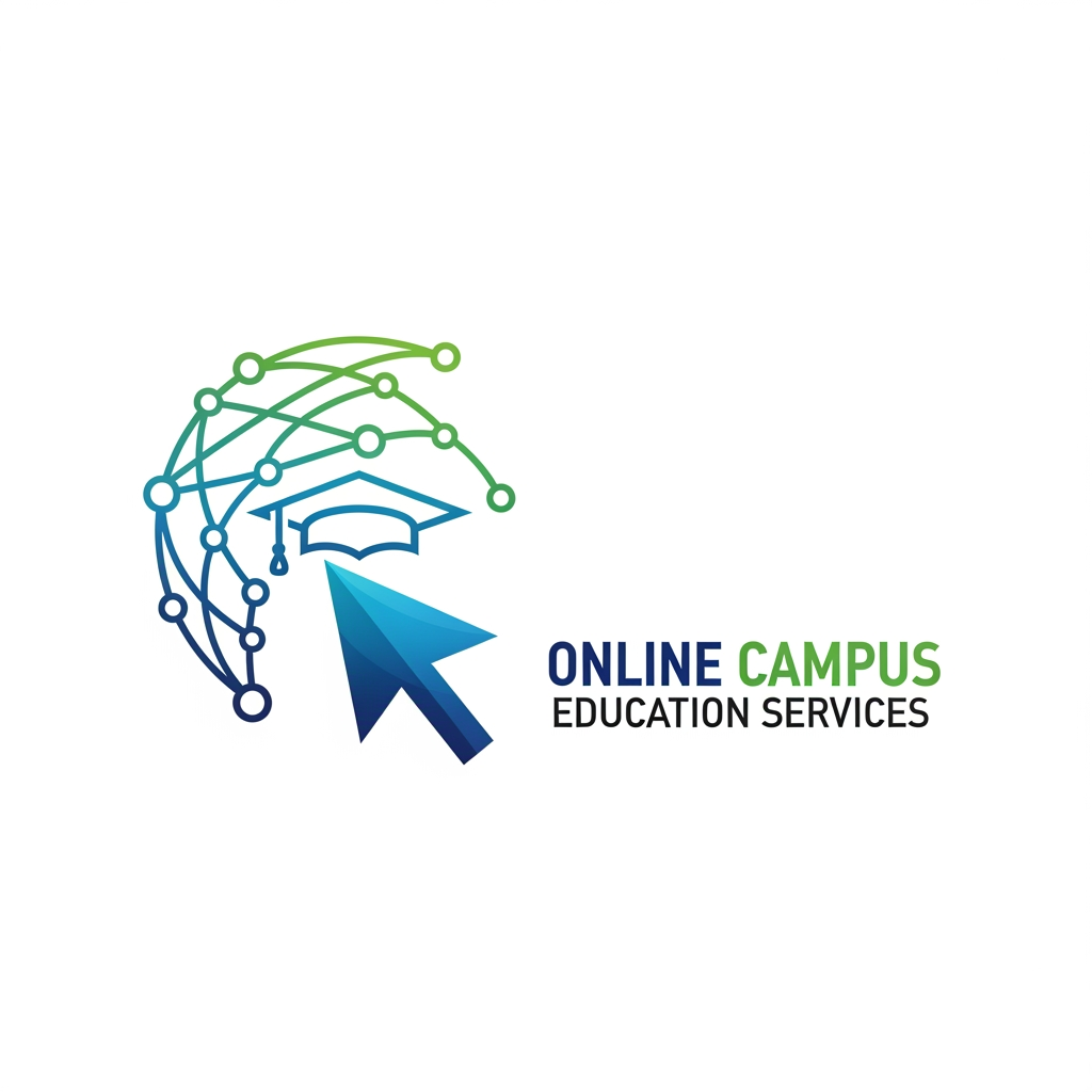 AI Design for i want to create a logo for my company and my company name is online campus education services and i want to unique logo
