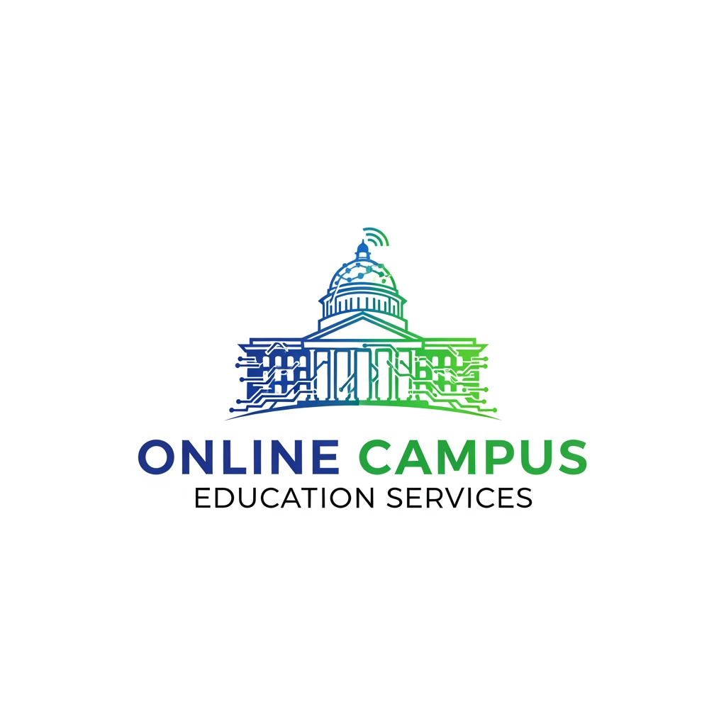 AI Design for i want to create a logo for my company and my company name is online campus education services and i want to unique logo