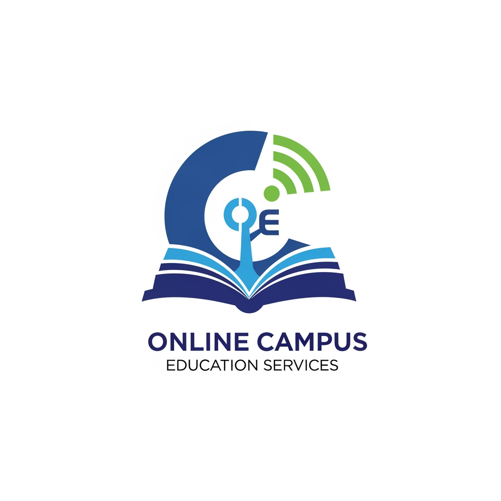 AI Design for i want to create a logo for my company and my company name is online campus education services and i want to unique logo