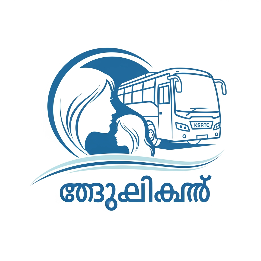 AI Design for RECENTLY KERALA HAS INTIATED FREE KSRTC BUS SERVICES FOR WOMEN. THE INTIATIVE IS CALLED പ്രിയദർശിനി. CREATE AN ELEGANT LOGO WITH A BUS AND LADIES WITH THE NAME പ്രിയദർശിനി IT SHOULD BE BLUE AND WHITE