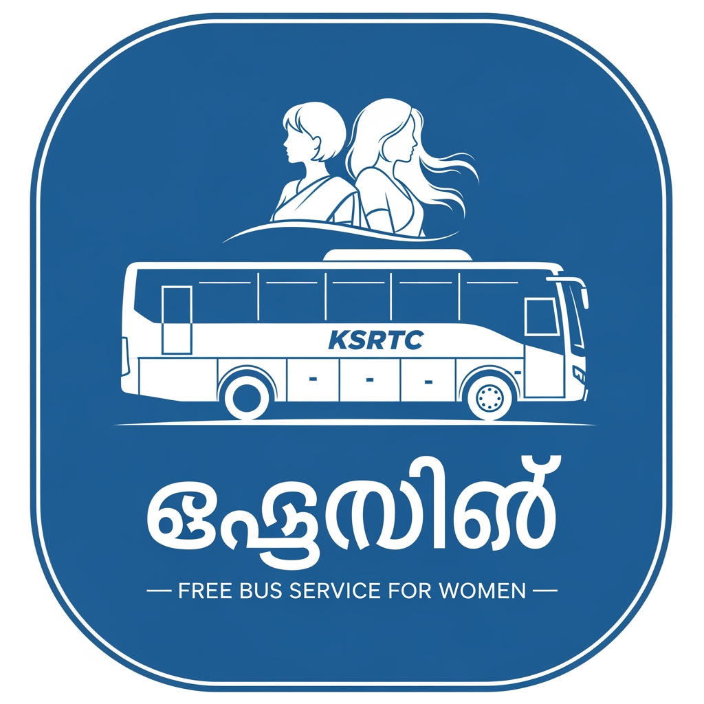 AI Design for RECENTLY KERALA HAS INTIATED FREE KSRTC BUS SERVICES FOR WOMEN. THE INTIATIVE IS CALLED പ്രിയദർശിനി. CREATE AN ELEGANT LOGO WITH A BUS AND LADIES WITH THE NAME പ്രിയദർശിനി IT SHOULD BE BLUE AND WHITE