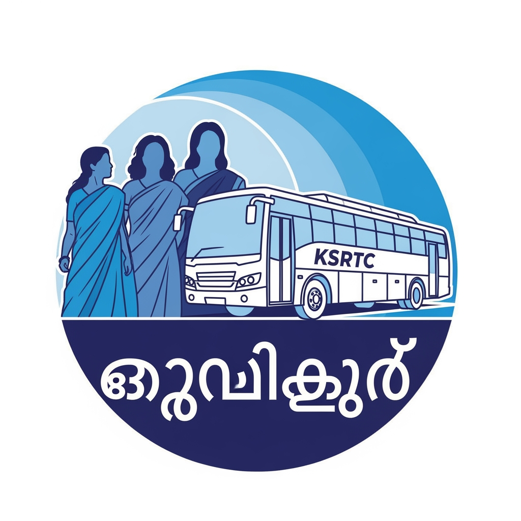 AI Design for RECENTLY KERALA HAS INTIATED FREE KSRTC BUS SERVICES FOR WOMEN. THE INTIATIVE IS CALLED പ്രിയദർശിനി. CREATE AN ELEGANT LOGO WITH A BUS AND LADIES WITH THE NAME പ്രിയദർശിനി IT SHOULD BE BLUE AND WHITE