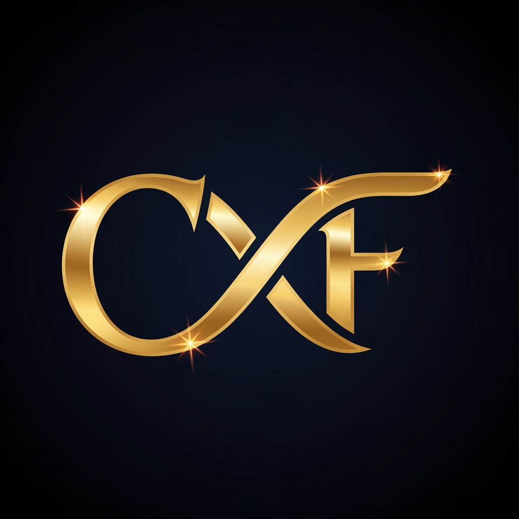 AI Design for Create a logo of my company using GOLDEN infinity sign and letter "C" AND 'F"