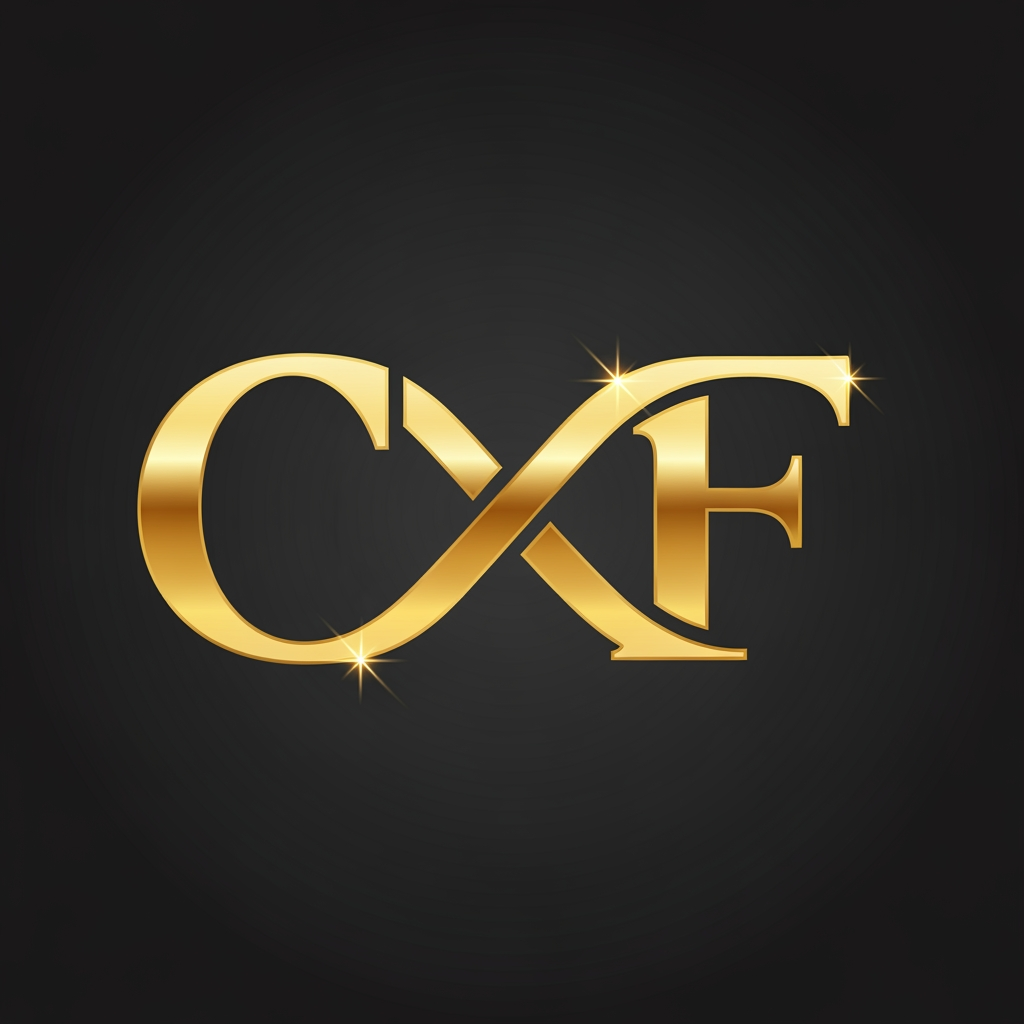 AI Design for Create a logo of my company using GOLDEN infinity sign and letter "C" AND 'F"