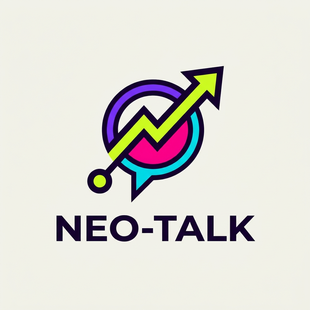 AI Design for A minimalist and quirky symbolic logo for a digital media brand, featuring an abstract geometric icon that represents connection, discourse, and growth. Use a vibrant, modern Gen-Z inspired color palette with electric violet and acid lime accents against a clean, matte background. The design should feel bold, energetic, and professional, suitable for both a YouTube channel and a marketing agency, emphasizing clean vector lines and a high-contrast, memorable silhouette.
