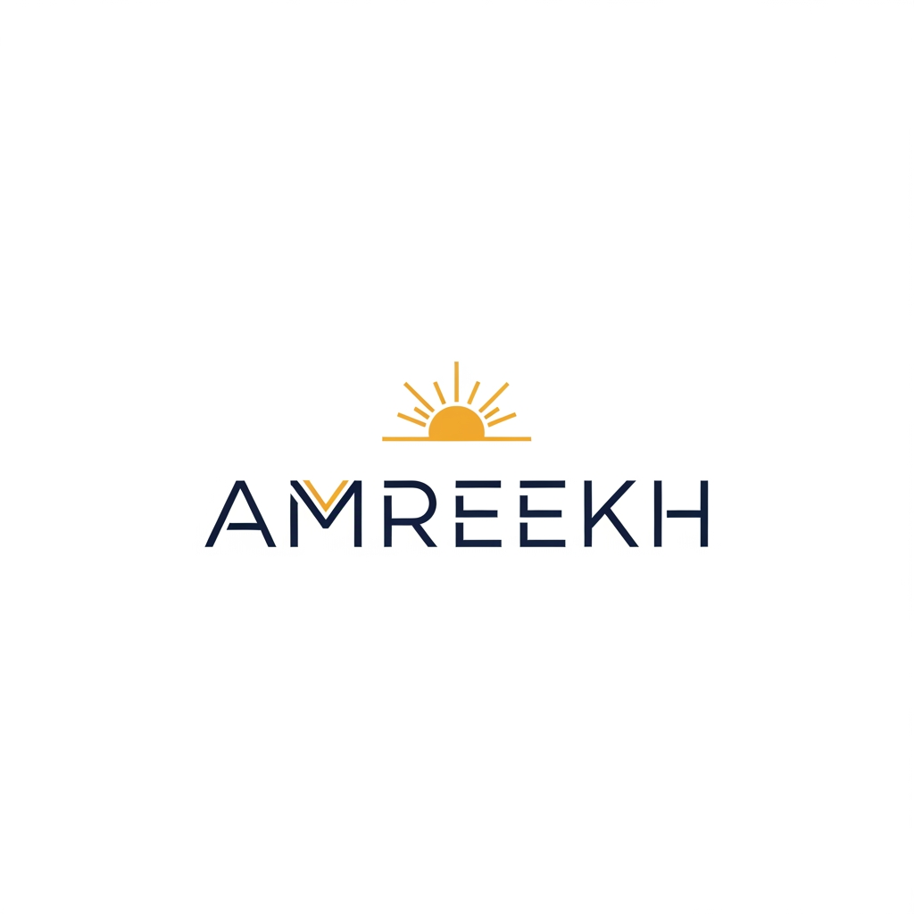 AI Design for my brand name is AMREEKH so make a logo