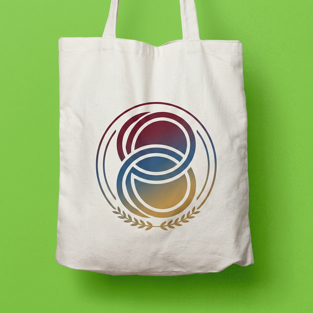 AI Design for A minimalist and professional pictogram logo design for an academic program. The central element is the letter "E" (representing Erasmus), creatively stylized to symbolize union, connection, and international student exchange. The "E" should be formed by interlocking shapes, continuous fluid lines, or two elements embracing each other to represent different cultures coming together.