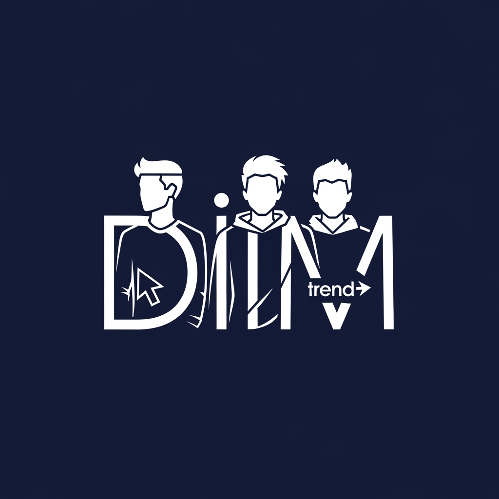 AI Design for Create a modern, minimalist, single-color logo for a digital marketing agency named "DIM" (Dudes Into Marketing). The company was founded by a group of Gen Z marketers, so the logo should feel young, energetic, creative, and slightly playful.

Design a custom wordmark using the letters D, I, and M, where the letters subtly form or incorporate the symbol of three Gen Z dudes working together. The "dudes" can be represented using simple geometric shapes, minimalist heads, hoodies, glasses, hairstyles, or abstract human silhouettes integrated into the typography.

The logo should also communicate digital marketing, using subtle elements such as:

Megaphone shape
Cursor/pointer
Chat bubble
Trending arrow
Signal/wifi lines
Pixel or digital nodes

Include a funny, friendly touch without becoming childish. The logo should feel like a creative startup agency run by young people, combining professionalism with Gen Z personality.

Style: Minimalist, flat design, negative space, geometric, clean lines, premium startup branding.

Color: Single color only (black, dark green, or navy blue).

Avoid: Gradients, shadows, mascots, overly detailed illustrations, corporate stiffness.

Goal: When someone sees the logo, they should immediately feel:

"A group of young dudes doing digital marketing together."

Create 3 concepts:

The letters DIM forming three abstract dudes standing together.
The letter M resembling three people collaborating, with the I acting as a megaphone.
A negative-space wordmark where hidden human faces and a digital marketing symbol are integrated into DIM.