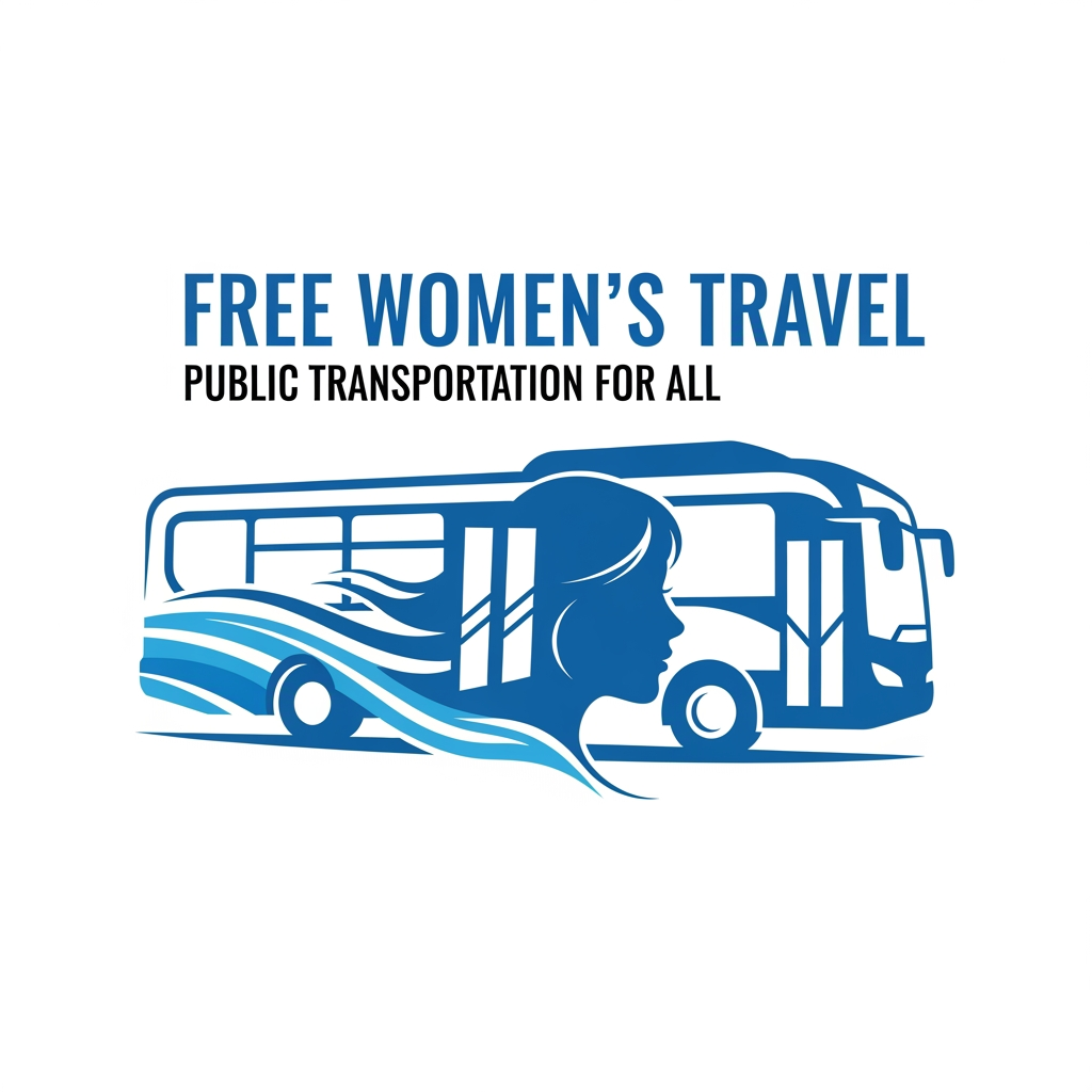 AI Design for i want lodo for public transportation bus and a girl,eith blue and white mix logo this lodo using for free travel for women create it