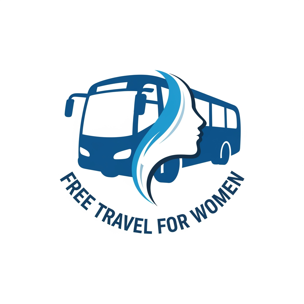 AI Design for i want lodo for public transportation bus and a girl,eith blue and white mix logo this lodo using for free travel for women create it