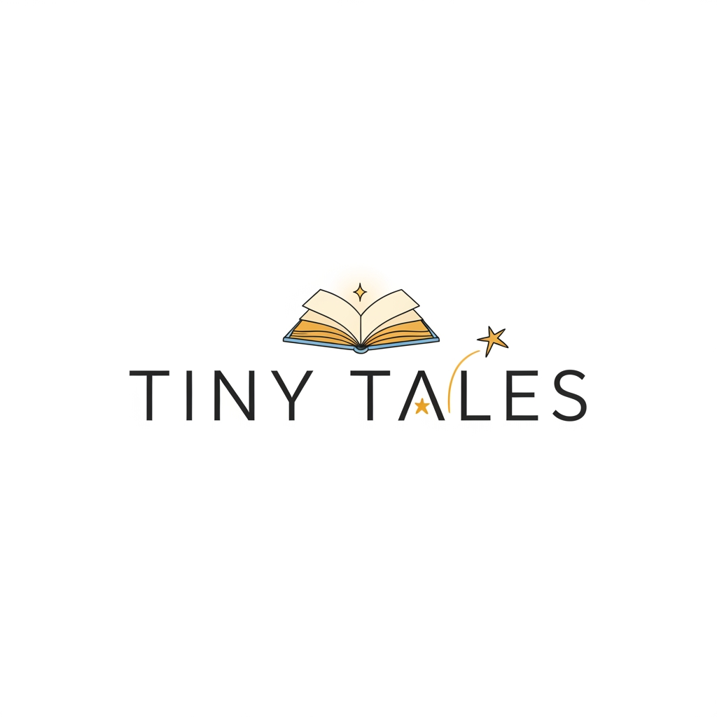 AI Design for Create a premium minimalist logo for a children's storytelling brand named "Tiny Tales". Use professional children's brand identity, cozy storybook aesthetic, high resolution, transparent background, suitable for YouTube, Instagram, and merchandise.
