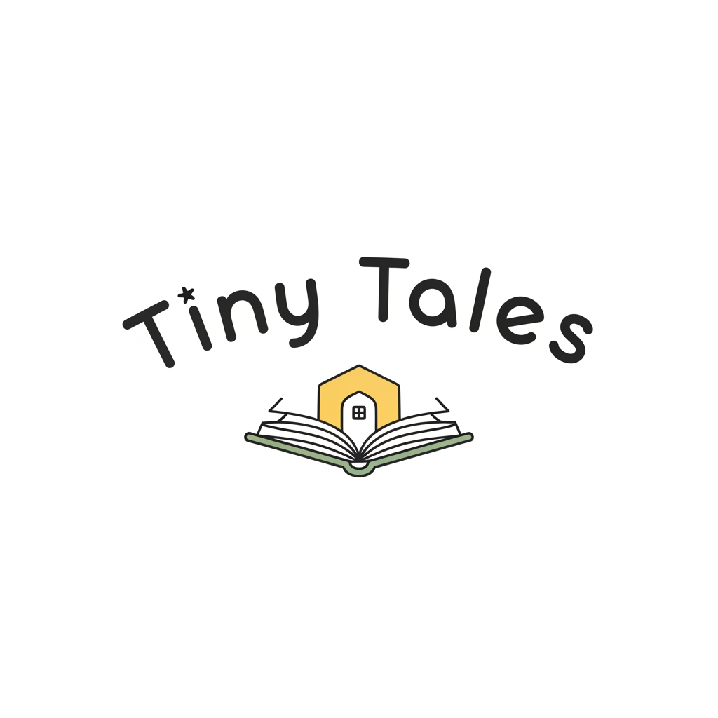 AI Design for Create a premium minimalist logo for a children's storytelling brand named "Tiny Tales". Use clean vector lines, minimalist illustration style, professional children's brand identity, cozy storybook aesthetic, high resolution, transparent background, suitable for YouTube, Instagram, and merchandise.
