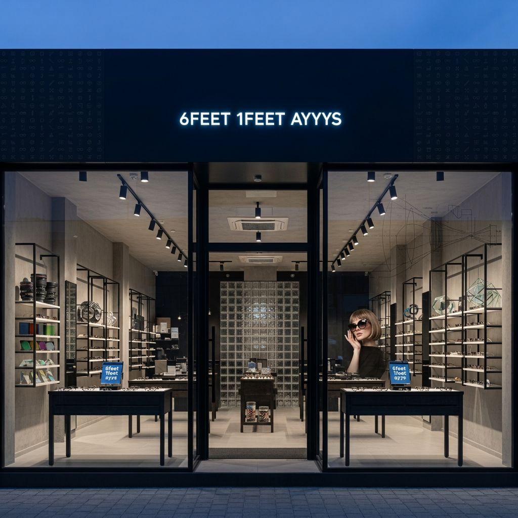 AI Design for 6feet 1feet ayys optic shop design for sign board lady in sun glass and alltypes of glass design file in 4k