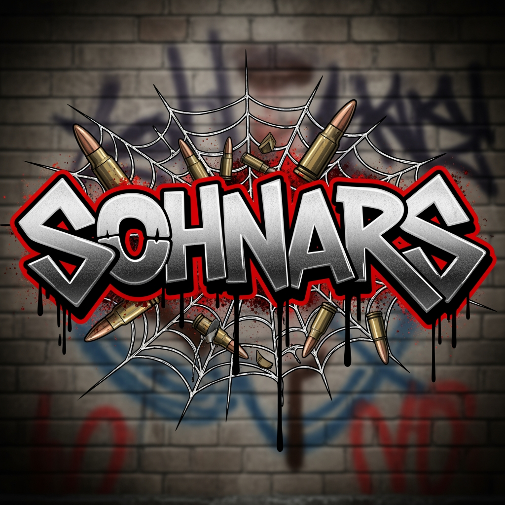 AI Design for MNAKE A LOGO WITH THE NAME SOHNARS WITH SPIDER WEB   SCALE AMMO GRAFFITI