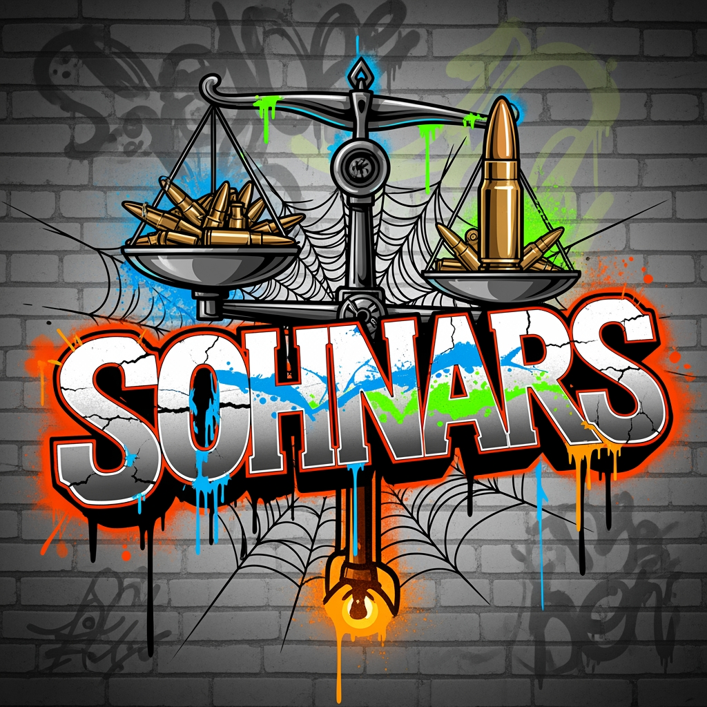 AI Design for MNAKE A LOGO WITH THE NAME SOHNARS WITH SPIDER WEB   SCALE   AMMO GRAFFITI
