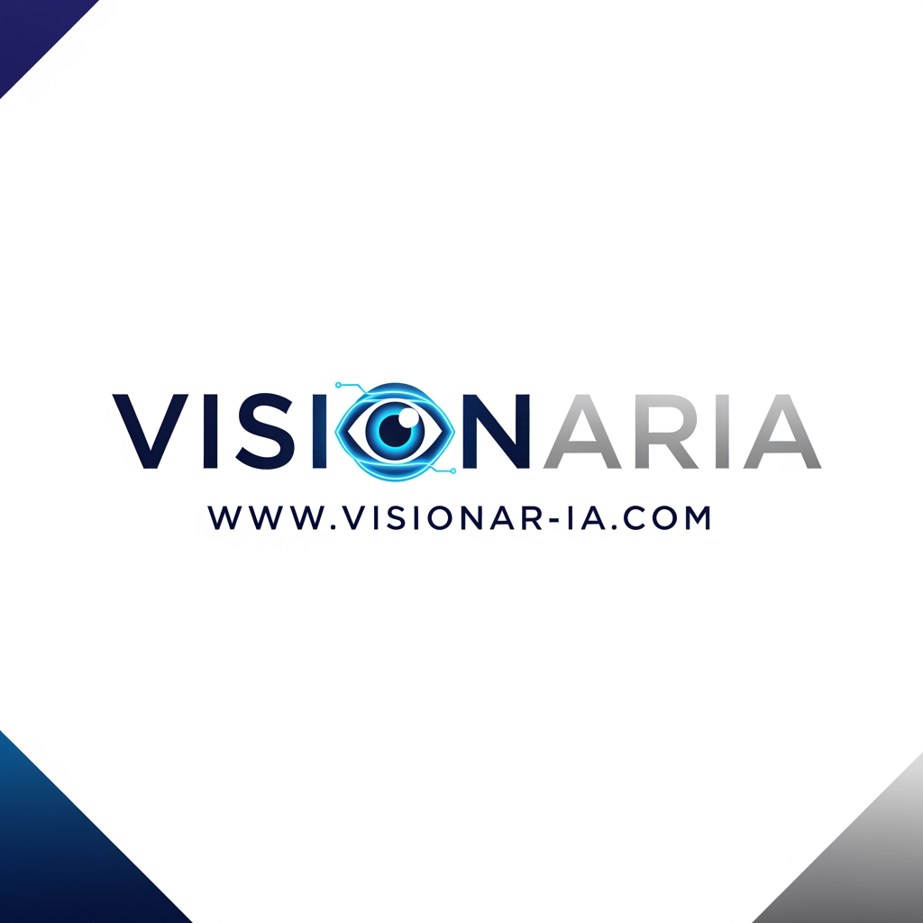 AI Design for logo moderno de mi academia: www.visionar-ia.com que es de cursos de video IA. Que sea moderno con letras parecidas a Bebasneue o Kozuma gotich Pro. Que la "O" sea un ojo.