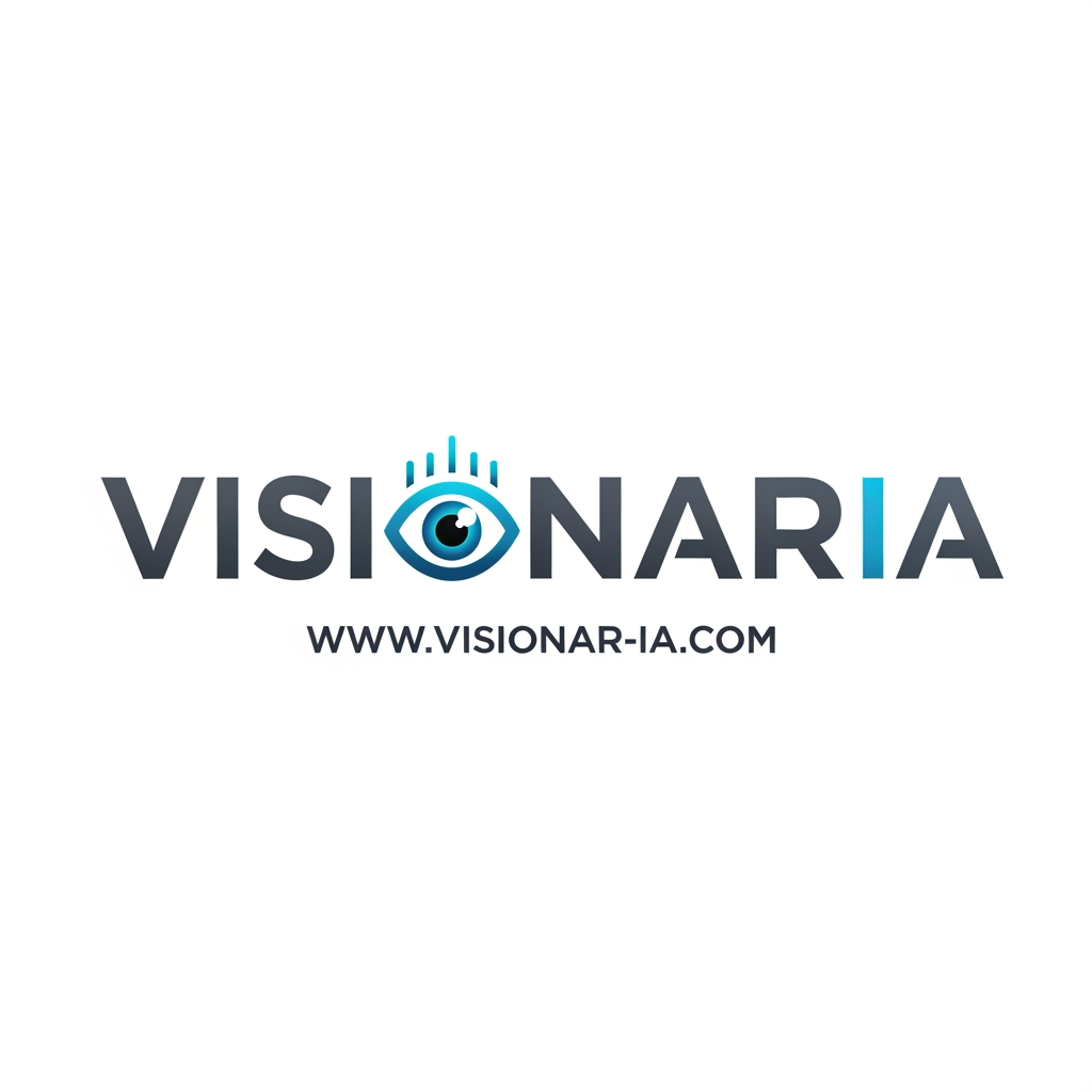 AI Design for logo moderno de mi academia: www.visionar-ia.com que es de cursos de video IA. Que sea moderno con letras parecidas a Bebasneue o Kozuma gotich Pro. Que la "O" sea un ojo.