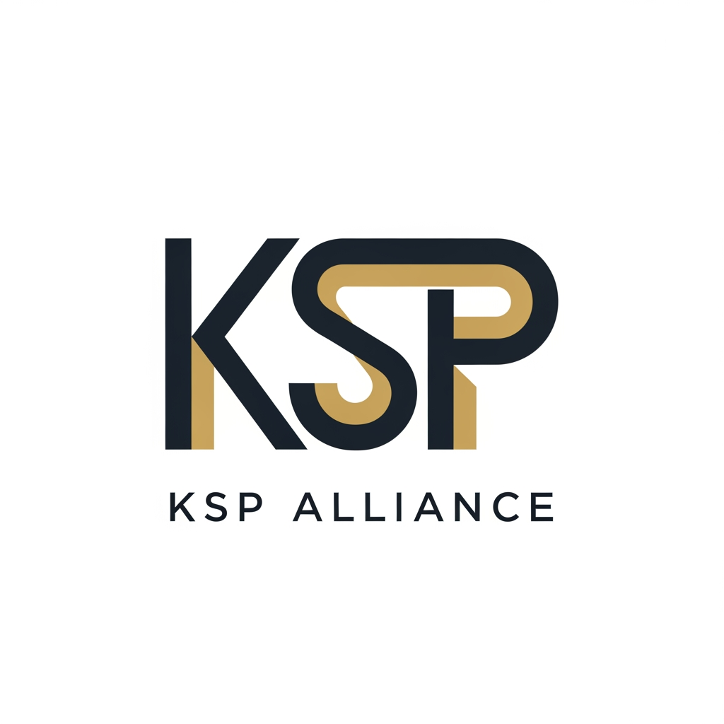 AI Design for Minimal modern logo for a construction and real estate company named KSP Alliance.
Create a custom geometric monogram combining K, S, and P into one unified structure.
The leg of the letter K should extend and flow into the S, forming a continuous connection.
The letter P should be merged subtly into the structure, not separate, integrated within the geometry.
Use sharp architectural angles, clean lines, and precise alignment inspired by modern building design.
Style should feel strong, stable, premium, and corporate.
Avoid obvious construction icons (no buildings, cranes, helmets).
Focus on abstract, intelligent geometry and negative space.

Color palette: charcoal black and muted gold accents.

Typography: include “KSP ALLIANCE” in a clean, modern sans-serif font.

Style: flat vector, no gradients, no 3D, high contrast, white background.

The logo should be scalable, minimal, and suitable for real estate branding, hoardings, and corporate identity.