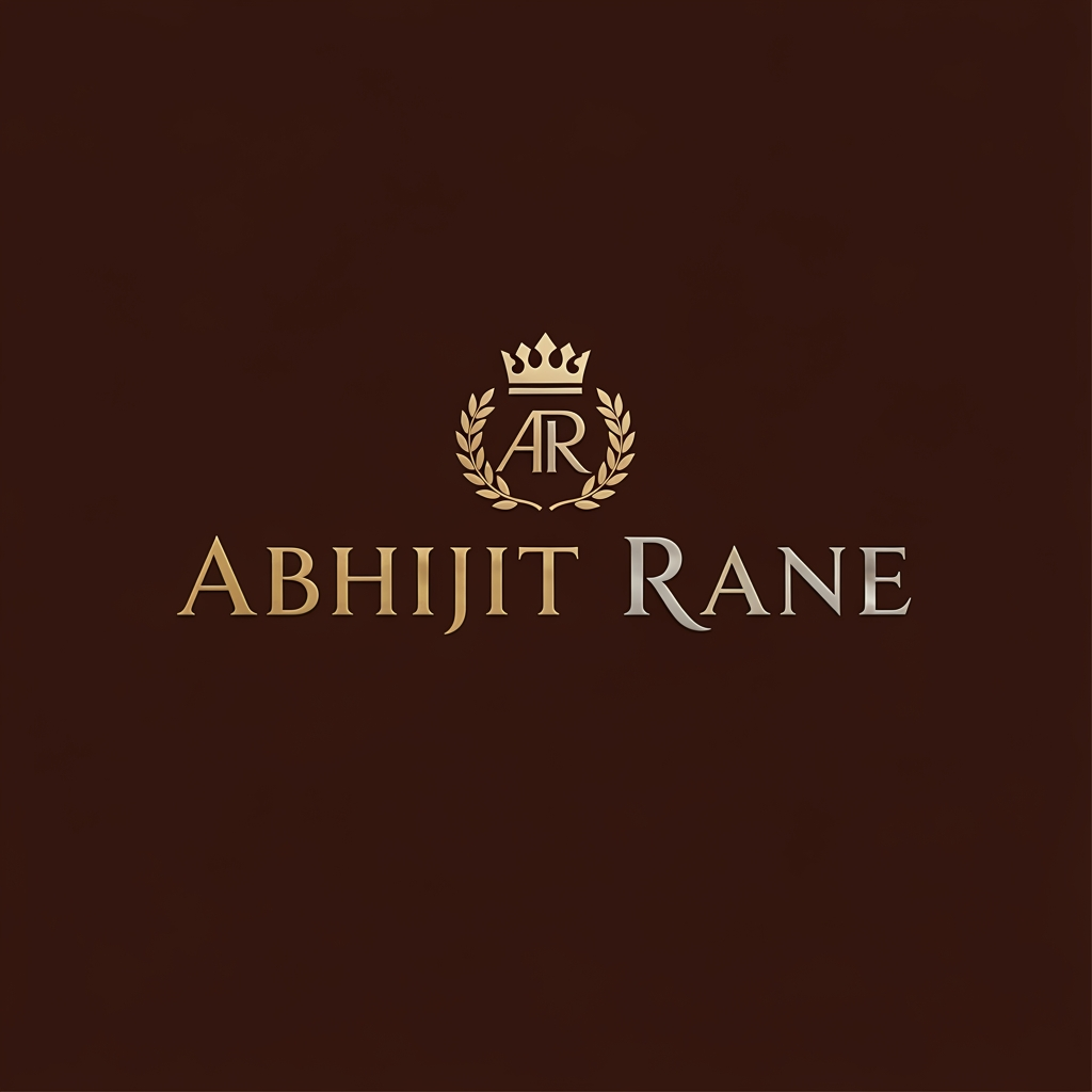 AI Design for make a premium logo with premium color of Abhijit Rane backgroun color brown or premium