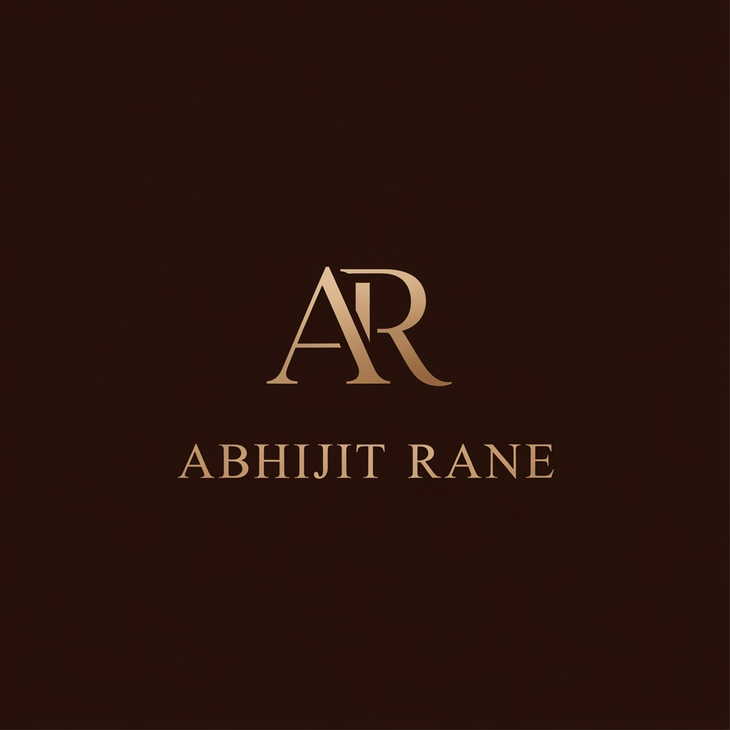 AI Design for make a premium logo with premium color of Abhijit Rane backgroun color brown or premium