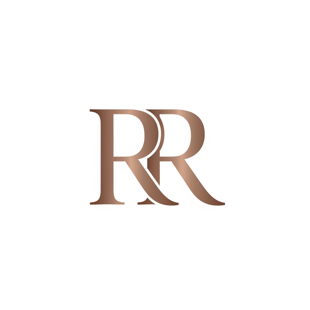 AI Design for make logo of RR and color soft brown make it more premium