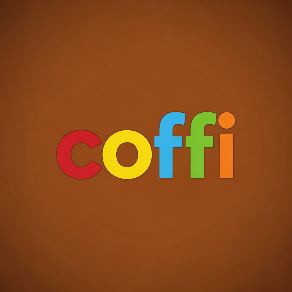AI Design for backgroud color coffi text color in match logo is color full atrictive